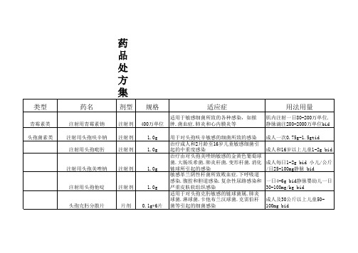 西药药品处方集