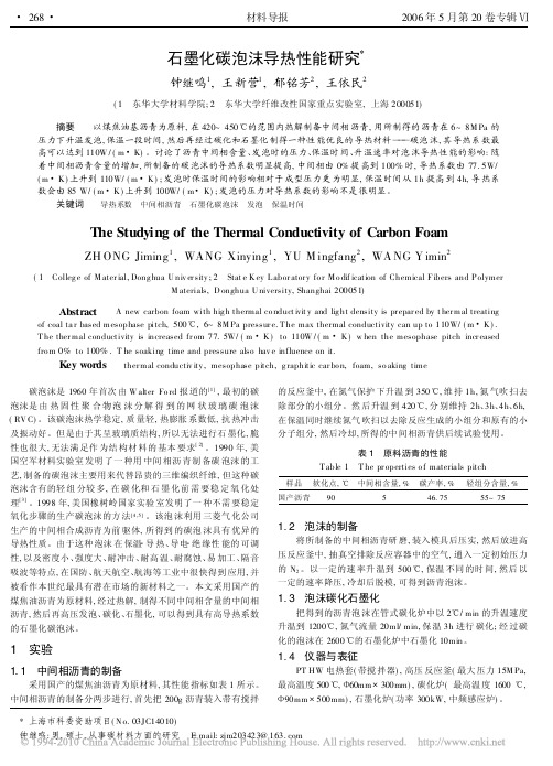 石墨化碳泡沫导热性能研究