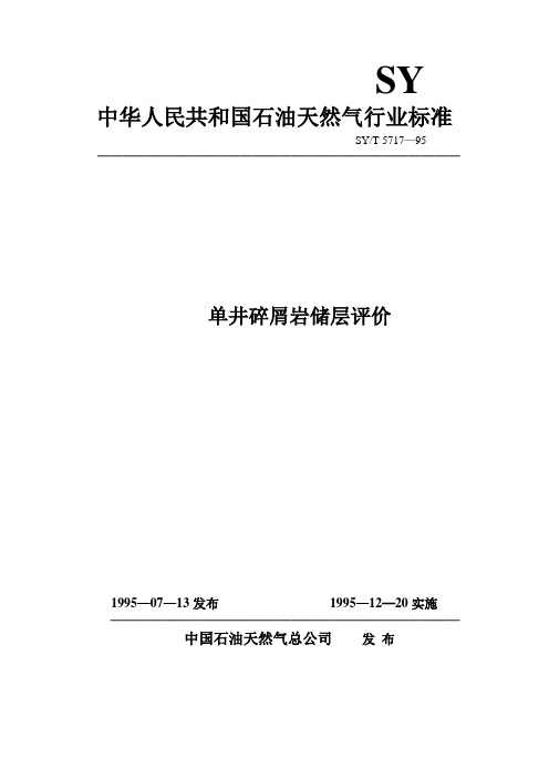 SYT5717-95单井碎屑岩储层评价