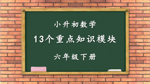 小升初数学重点知识点汇总(课件)-2023-2024学年六年级下册数学北师大版