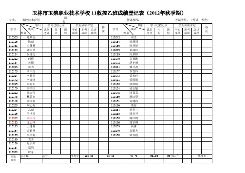 11级成绩表-单科