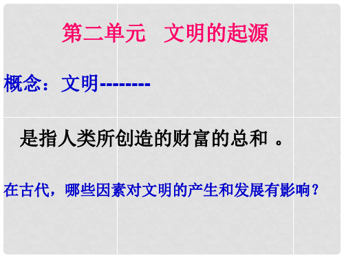 浙江省杭州市绿城育华中学八年级历史与社会《得天独厚的大河文明》课件 人教版