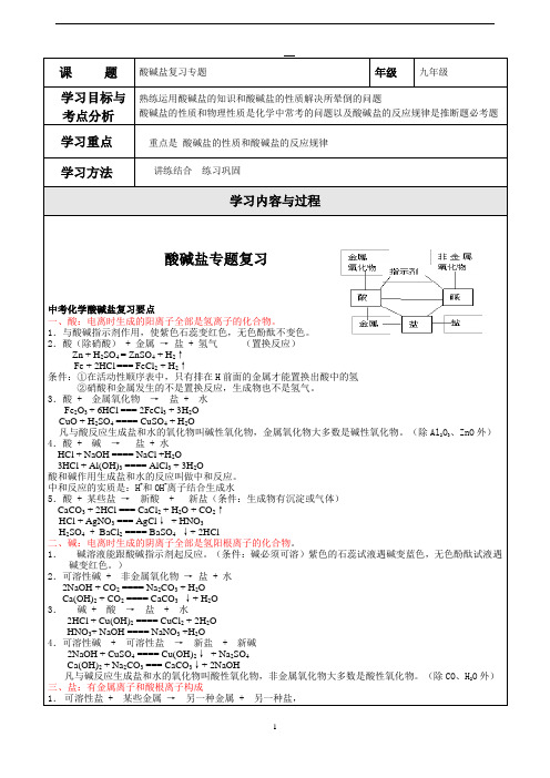 化学酸碱盐总复习导学案