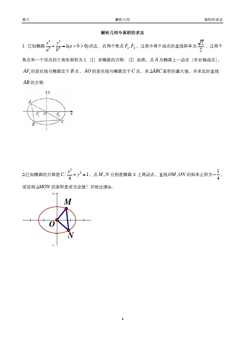 解析几何中的面积求法