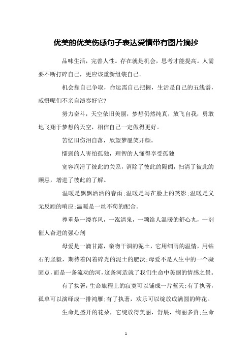 优美的优美伤感句子表达爱情带有图片摘抄