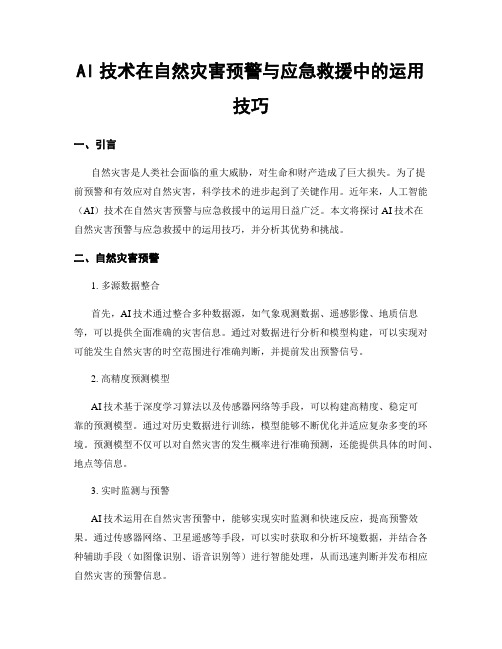 AI技术在自然灾害预警与应急救援中的运用技巧