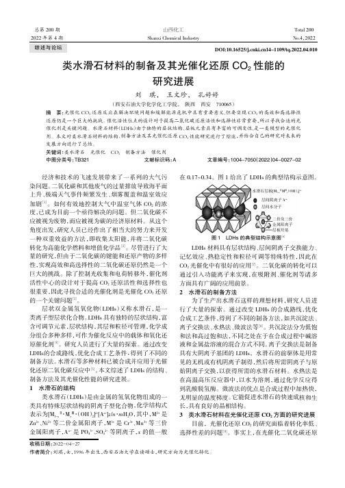 类水滑石材料的制备及其光催化还原CO_(2)性能的研究进展