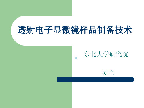 透射电子显微镜样品制备PPT课件