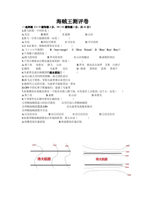 海贼王测评卷