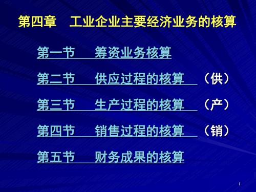 第四章 工业企业主要经济业务的核算