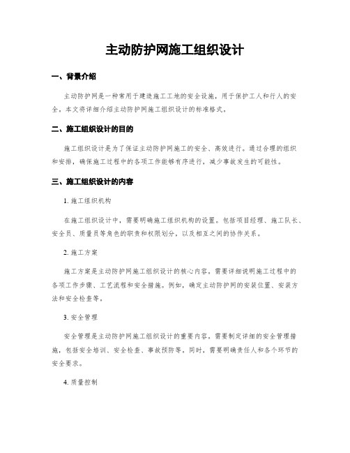 主动防护网施工组织设计