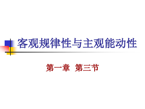 客观规律性与主观能动性