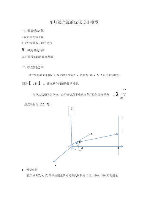 车灯线光源的优化设计模型