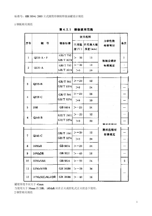 油罐设计要求概要汇总