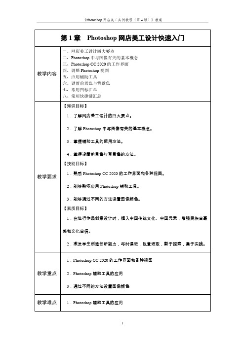 Photoshop网店美工实例教程 第4版 教案