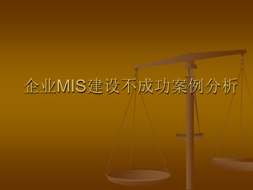 企业MIS建设不成功案例分析