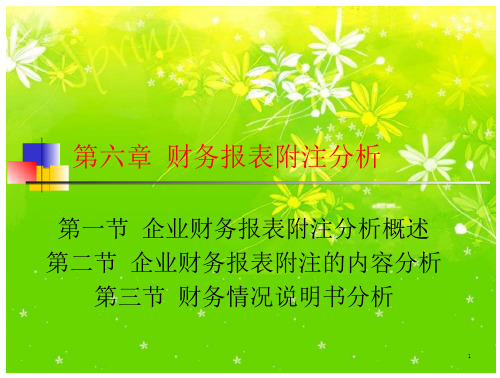 财务报表分析第六章财务报表附注分析