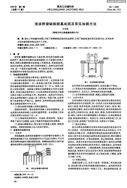 浅谈桥梁缺陷桩基成因及常见加固方法