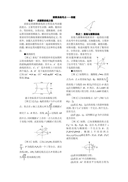 解析几何的3个高考热点与例题分析
