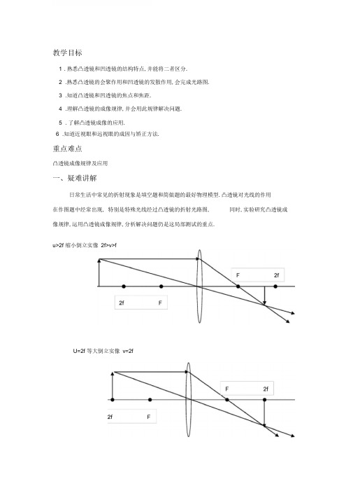 (完整版)人教版初中物理透镜及其应用讲义