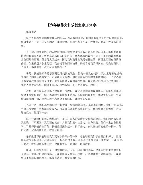 【六年级作文】乐极生悲_900字