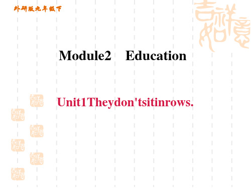 外研版九年级下册英语Module 2 Unit1 They don't sit in rows