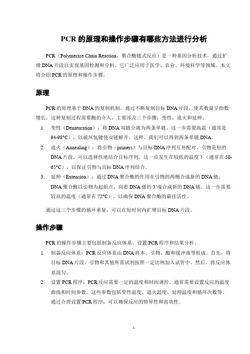 PCR的原理和操作步骤有哪些方法进行分析