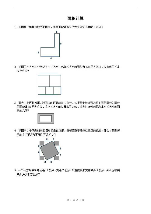 小升初面积计算专项训练试题