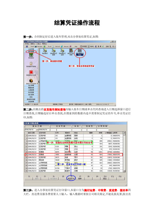 结算凭证操作流程