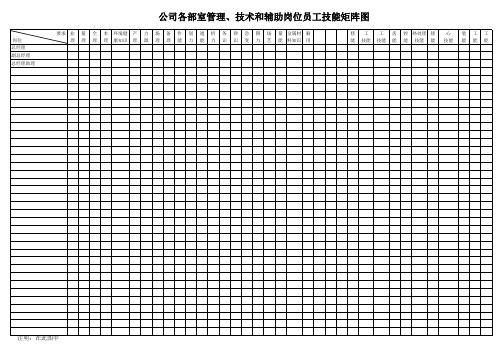 总经理岗位技能矩阵图