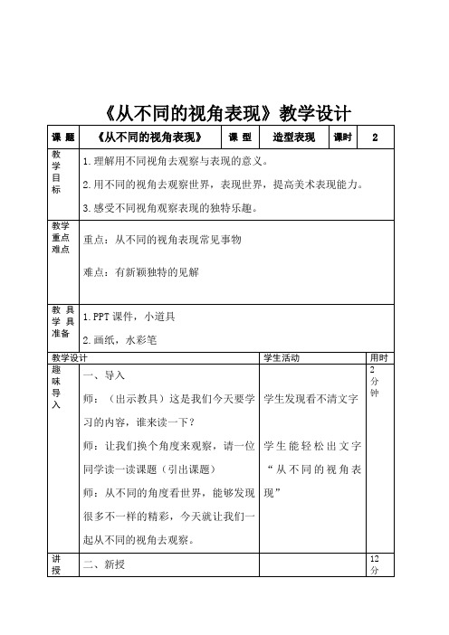 从不同的视角表现