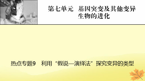 2023版高考生物一轮总复习热点专题9利用“假说_演绎法”探究变异的类型pptx课件