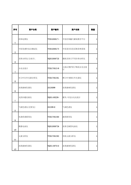 十万元以上仪器设备明细表