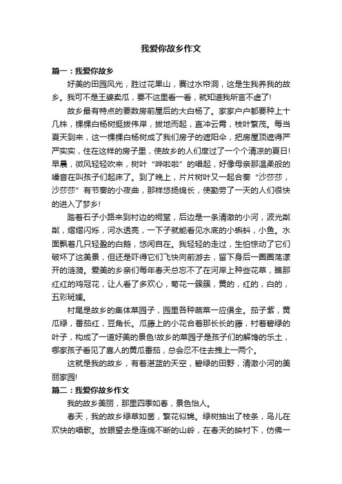 我爱你故乡作文