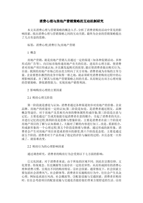 消费心理与房地产营销策略的互动机制研究