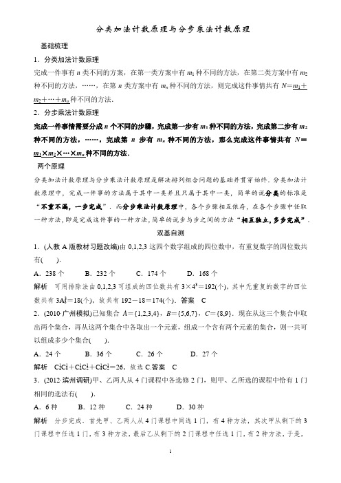 高考数学第一轮复习_分类分步计数原理(例题解析含答案)