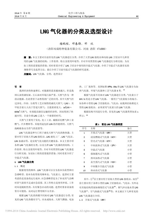 LNG气化器的分类及选型设计_梅鹏程