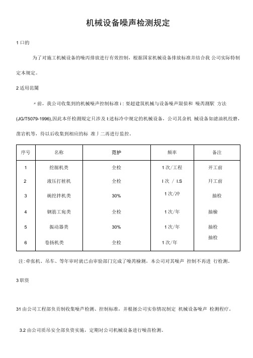 机械设备噪声检测规定