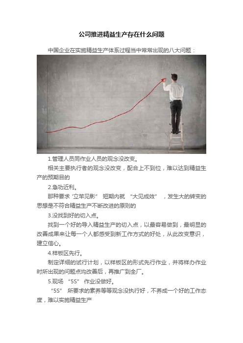 公司推进精益生产存在什么问题