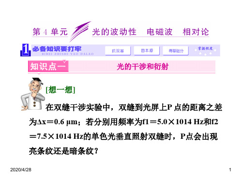 最新高考物理人教版一轮复习精品课件：12.4光的波动性  电磁波  相对论