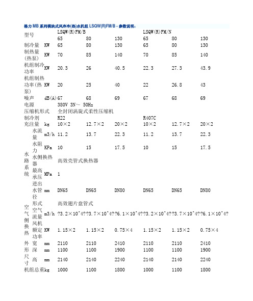 格力MB系列模块机组LSQW(R)FMB