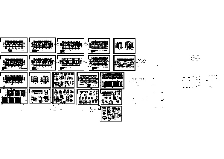 全套国外多层及跃层住宅楼cad施工详情图纸