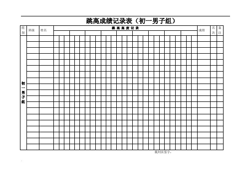 跳高成绩记录表