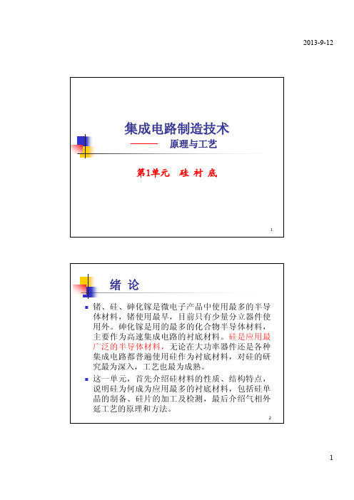 ch1 单晶硅特性