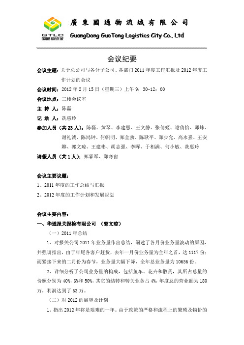 会议纪要模版