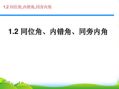 人教版七年级数学下册第五章《同位角、内错角、同旁内角》公开课课件1