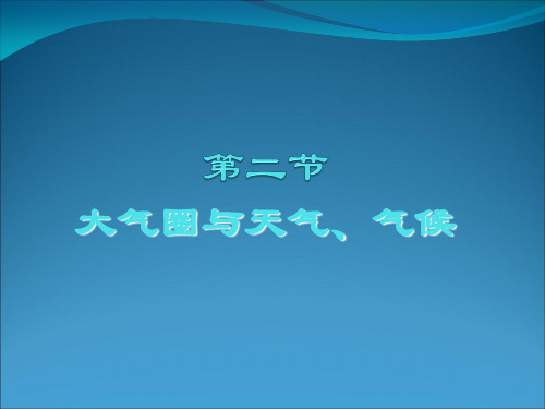 第二节  大气圈与天气、气候