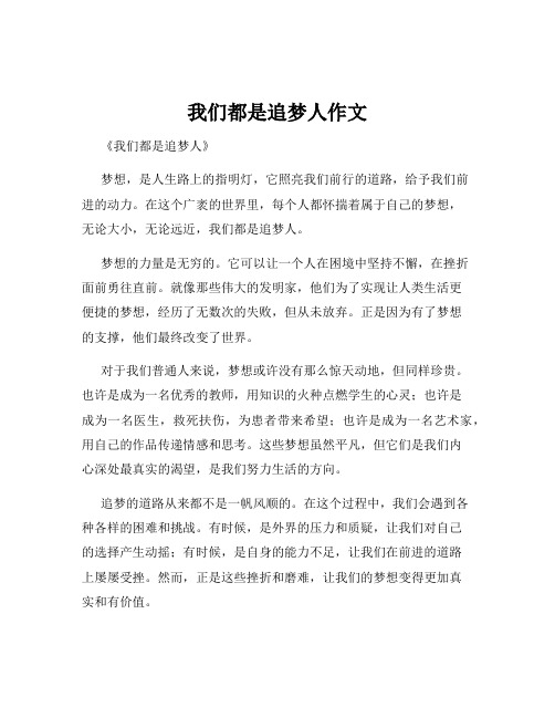 我们都是追梦人作文