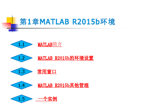 第1章 MATLAB R2015b环境