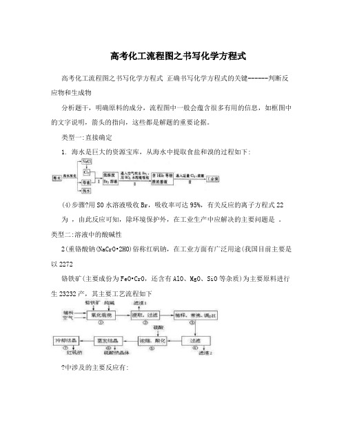 高考化工流程图之书写化学方程式